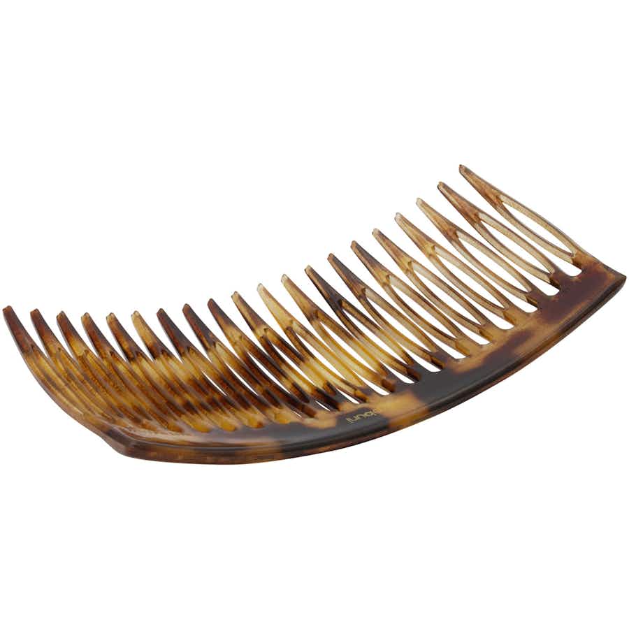9cm French Side Hair Combs (Pair) | Light Tortoiseshell - Back | Ebuni Hair Accessories