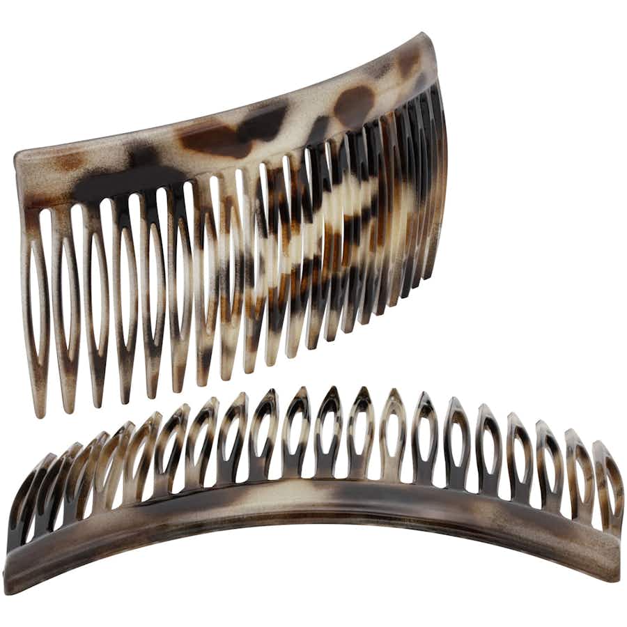 9cm French Side Hair Combs (Pair) | Tokyo Gris | Ebuni Hair Accessories