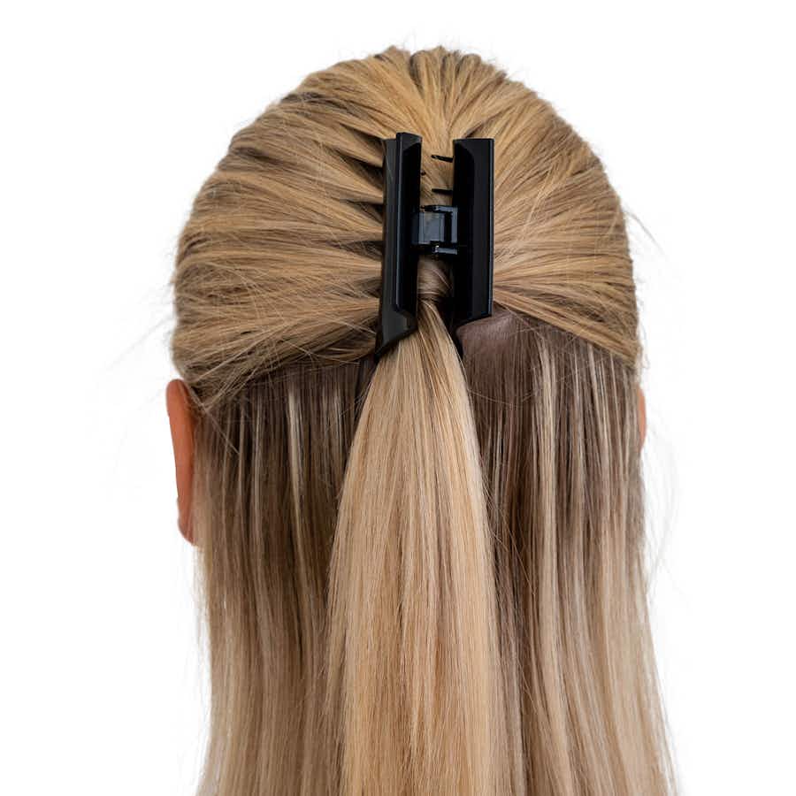 Modern Alice French Hair Claw Clip - Black | Ebuni Hair Accessories (In Hair 02)