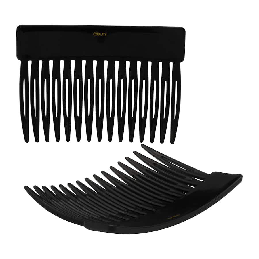 Classic Rectangle Hair Combs Made in France | Colour: Black | View: Back |  Ebuni Hair Accessories
