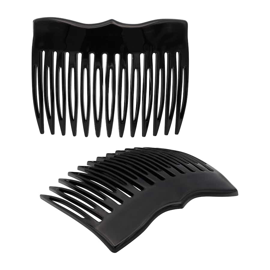 French Hair Combs - The Vivienne | Colour: Black | View: Front | Ebuni Hair Accessories