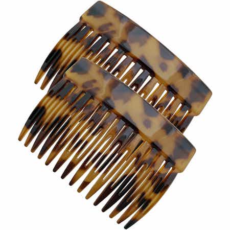 Classic Rectangle Hair Combs. Light Tortoiseshell - Made in France.