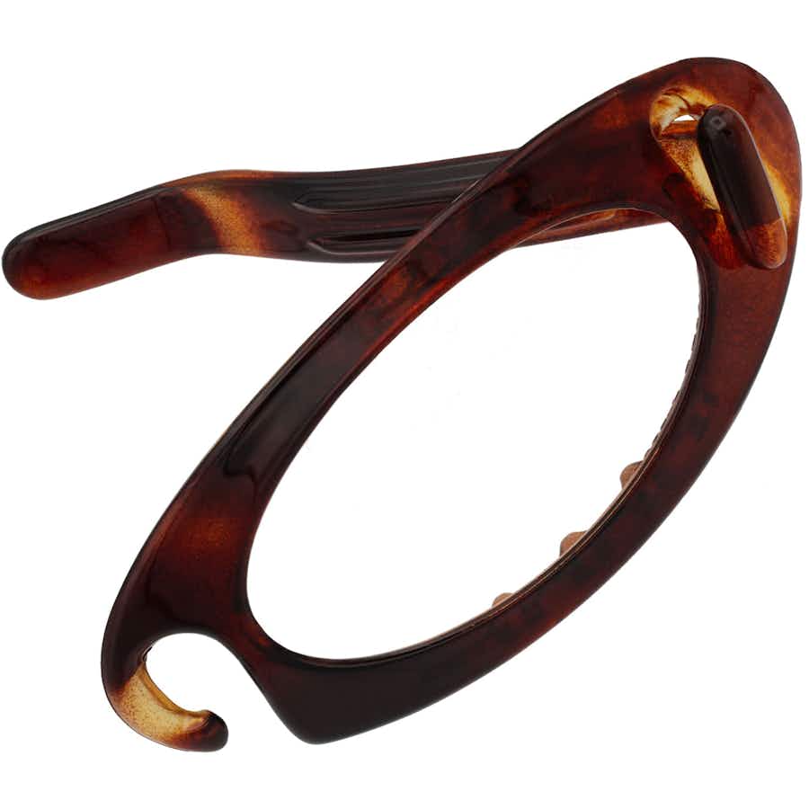 12cm French Hollow Oval Barrette Clip | Front  Open | Tortoiseshell | Ebuni Hair Accessories