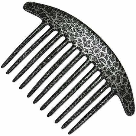 Black / Silver Pouillot design French Pleat Hair Comb for long thick and curly hair