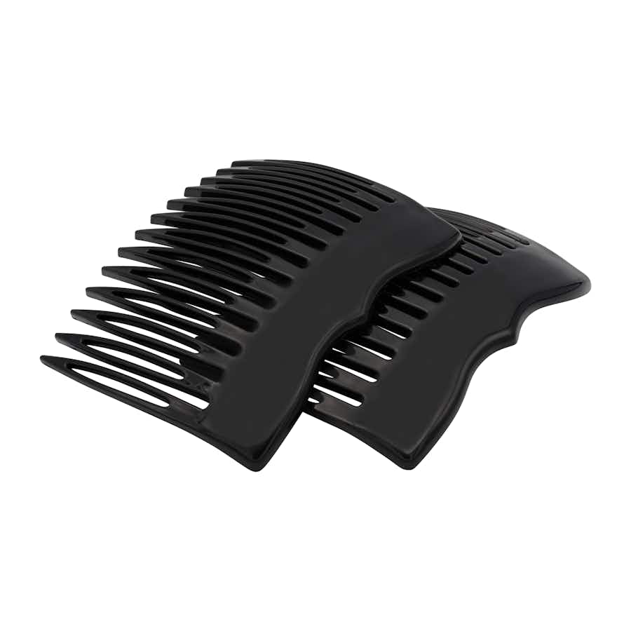 French Hair Combs - The Vivienne | Colour: Black | View: Face Up | Ebuni Hair Accessories