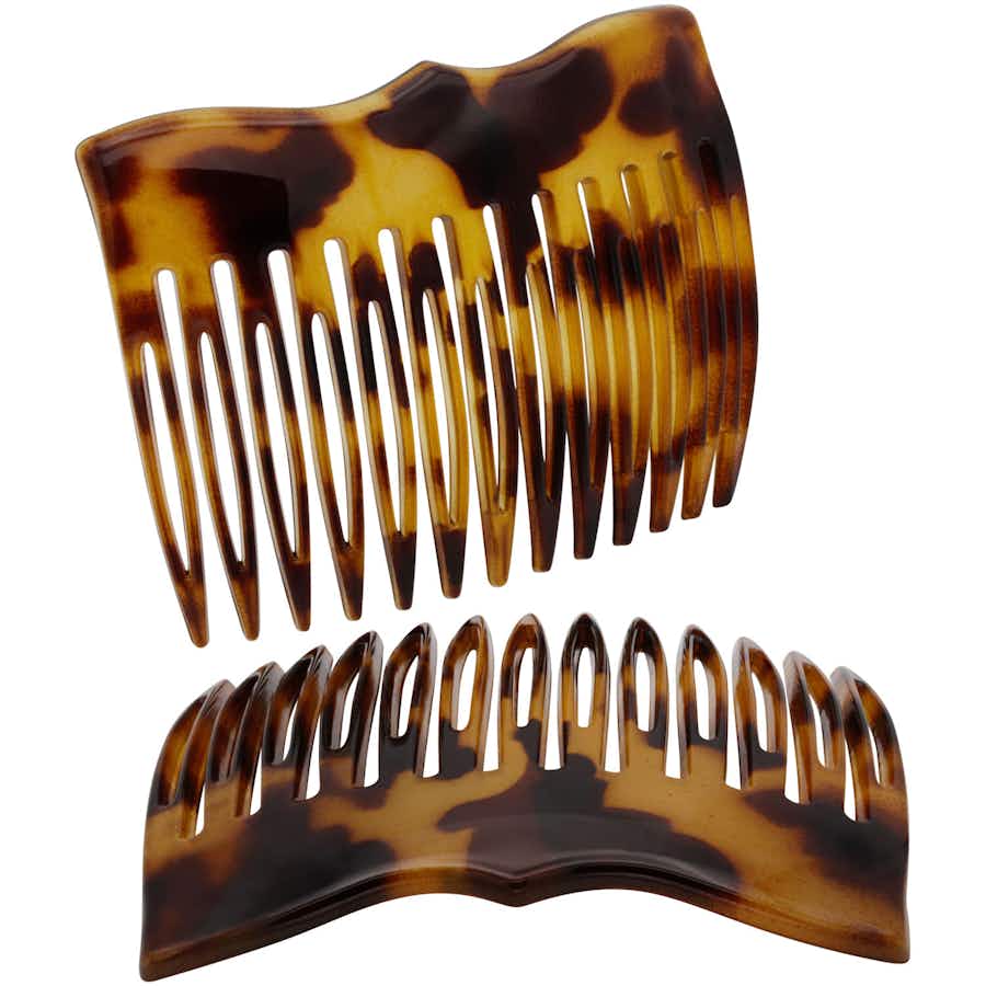 The Vivienne French Hair Combs | Light Tortoiseshell | Ebuni Hair Accessories