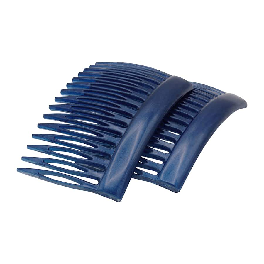 7cm French Side Hair Comb | Navy Blue | Pair | Ebuni Hair Accessories
