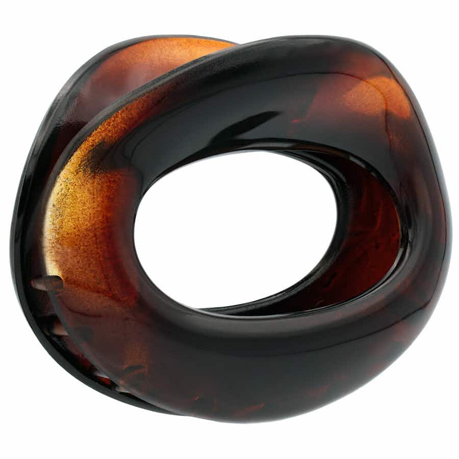 Simple Small Ring French Hair Claw / Tortoiseshell