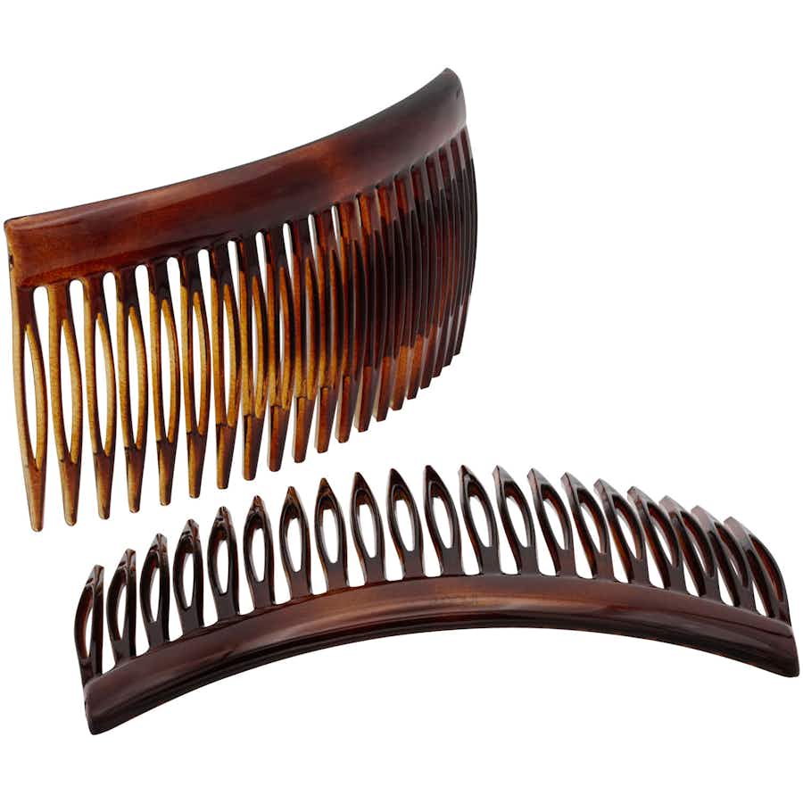 9cm French Side Hair Combs (Pair) | Tortoiseshell | Ebuni Hair Accessories