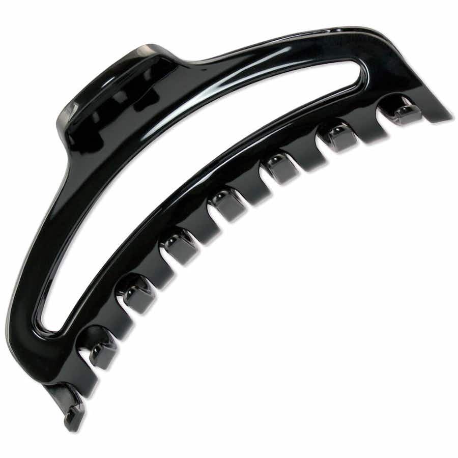 Josette Low Profile French Hair Claw for Fine Hair | Colour: Black | View: Side | Ebuni Hair Accessories