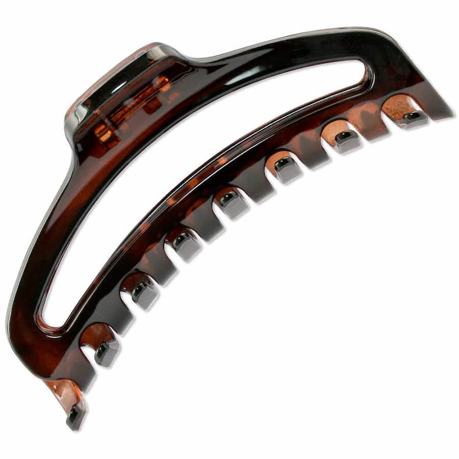 Josette Low Profile French Hair Claw for Fine Hair | Colour: Tortoiseshell (Brown) | View: Side | Ebuni Hair Accessories
