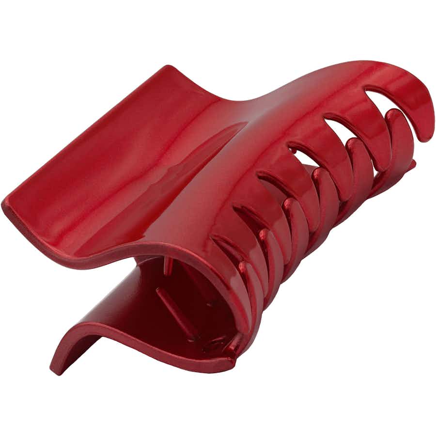 Modern Alice French Hair Claw Clip | Red | Base View | Ebuni Hair Accessories