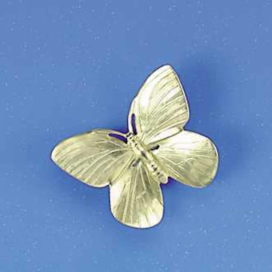 Brass Butterfly Magnet with Blue Background