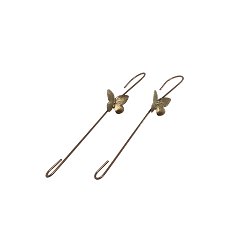 Copper coated extension hook with a brass butterfly set of 2