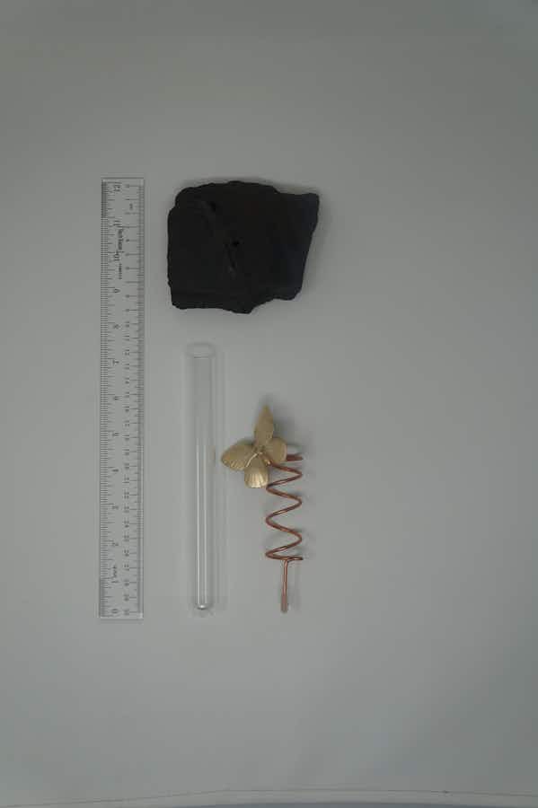 Showing product with ruler, slate base, test-tube, test-tube holder