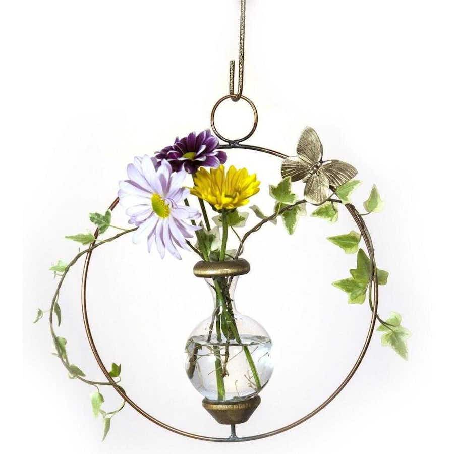 Round Plant Propagation Rooter Vase with plant and flowers