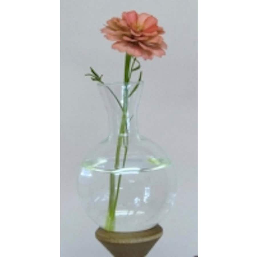 Hand Blown Glass Replacement Vase with one flower stem in water